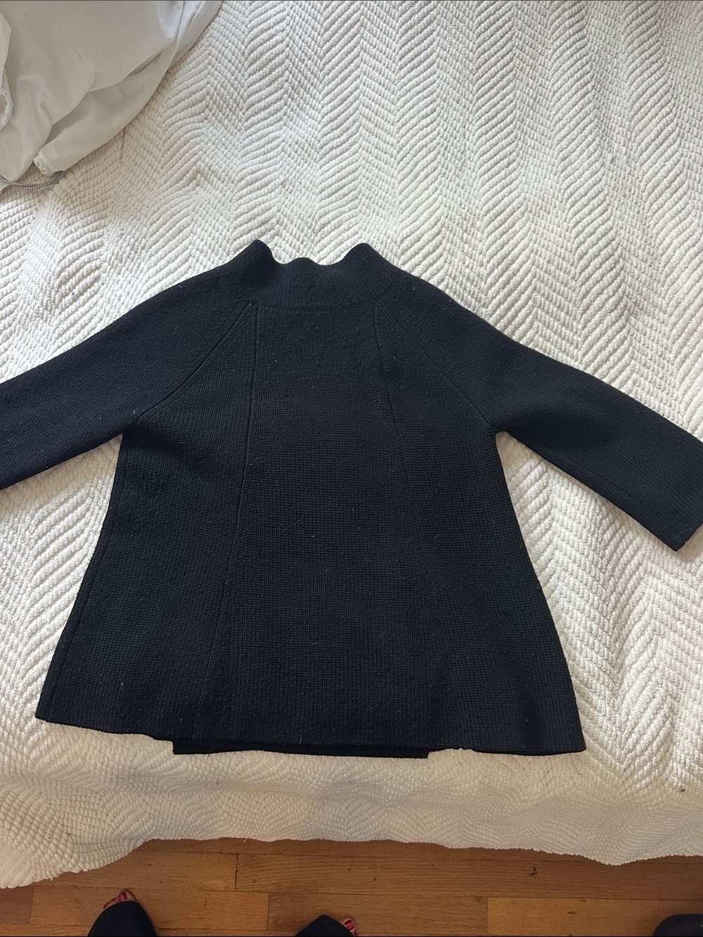 Black Double-Breasted Women's wool  sweater - Picture 3 of 4